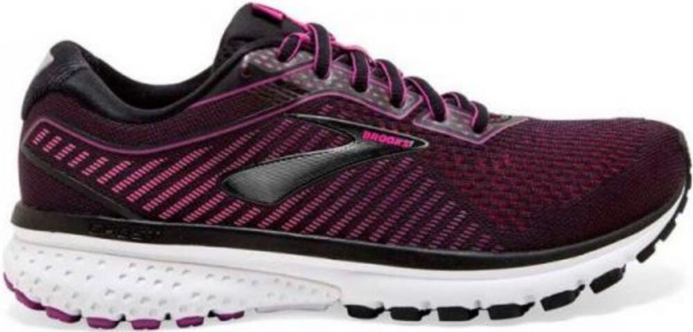 Brooks Ghost 12 Road Running Shoe Road Dna Loft BioMoGo Black Hollyhock Pink 8.5